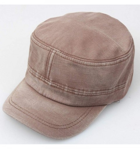 Sun Hats Military Adjustable Packable Fashionable Flat Top - Coffee - CJ18US5U3ZM $12.79