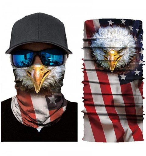 Balaclavas Cool Skull Stars and Stripes USA Flag Print Balaclava Headband Bandana Head Wrap Scarf - Us Flag Eagle - C0197SKNR...