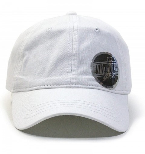 Baseball Caps Vintage Washed Dyed Cotton Twill Low Profile Adjustable Baseball Cap - White - CQ12EFFZNH7 $8.52