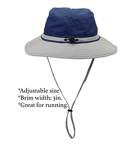 Sun Hats Outdoor Sun Hats with Wind Lanyard Bucket Hat Fishing Cap Boonie for Men/Women/Kids - Blue Grey - CV17YLXUCUC $14.41