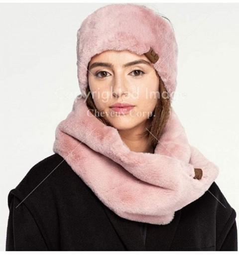 Cold Weather Headbands Faux Fur Sherpa Lining Soft Headwrap Headband - Rose - CM18IT20NMY $11.49