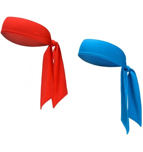 Balaclavas Sports Headband Sweatbands Wristbands - 2pcs-red+blue - CY18N7AQZIL $10.17