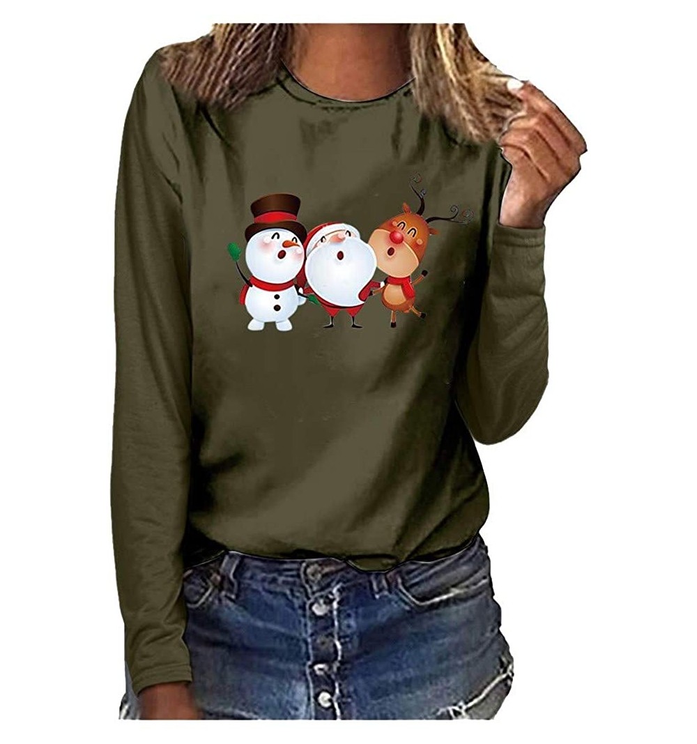 Bomber Hats Womens Christmas Snowman Pullover - G - CC18AE4724M $10.54