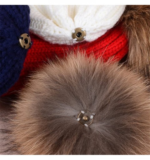 Skullies & Beanies Womens Girls Winter Knit Slouchy Beanie Hat Warm Skull Ski Cap Faux Fur Pom Pom Hats for Women - CN19394XK...