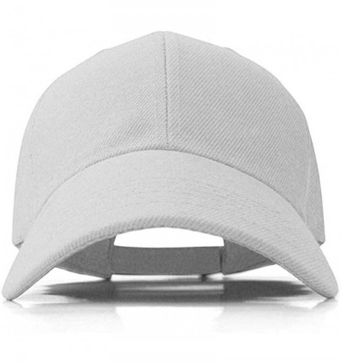 Baseball Caps Set of 2 Plain Adjustable Baseball Cap Classic Adjustable Hat Men Women Unisex Ballcap 6 Panels - White-2pack -...