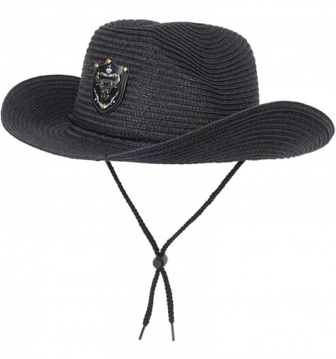 Fedoras Summer Fedora Straw Panama Hat Roll up Straw Beach Sun Hat Sun Protection UPF50+ - C-black - CZ18O6HR320 $11.80
