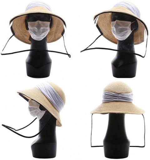 Sun Hats Packable Womens Straw Cloche Derby Fedora Summer Wide Brim Sun Hat Floppy Beach 55-60cm - 69055beige - CK199GH3NI2 $...