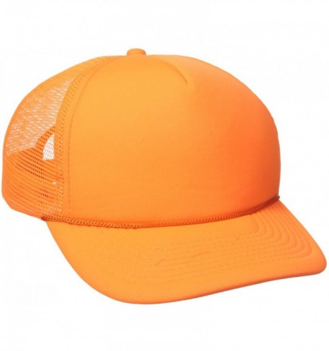 Baseball Caps Solid Color Neon Trucker Cap - Orange - CT1109SNHWN $11.41