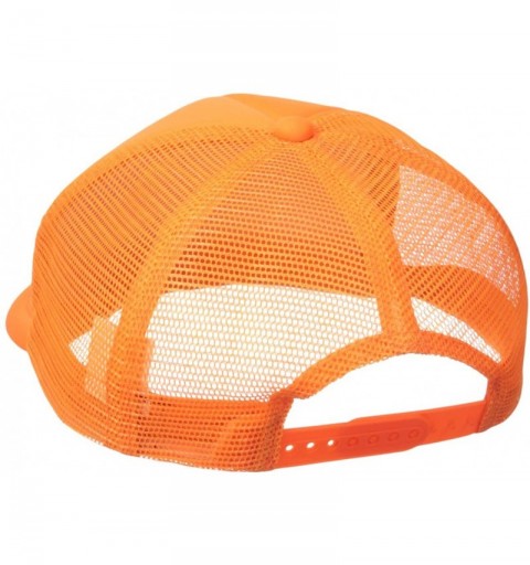 Baseball Caps Solid Color Neon Trucker Cap - Orange - CT1109SNHWN $11.41