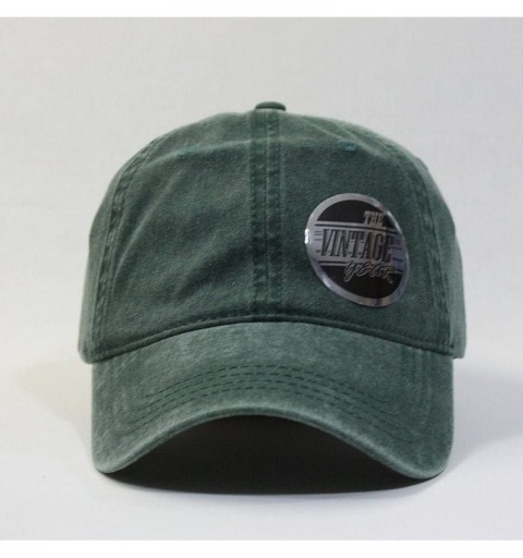 Baseball Caps Vintage Washed Dyed Cotton Twill Low Profile Adjustable Baseball Cap - Dark Green - CK12EFFZMZ5 $11.01