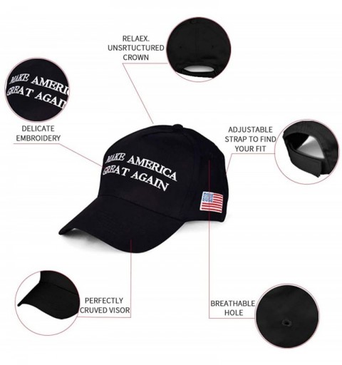 Baseball Caps Donald Trump 2020 Hat Keep America Great Embroidered MAGA USA Adjustable Baseball Cap - B-1-2 Packs-red&black -...