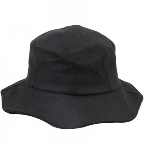 Bucket Hats Women Sun Hats UV Protection Wide Brim Foldable Bucket Hat Beach Hat - Black - CI18E9WHZ64 $49.49