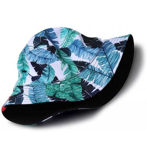 Bucket Hats Unisex Printed Bucket Hat Summer Sun Cap - Green - CM18N89EGDQ $13.32