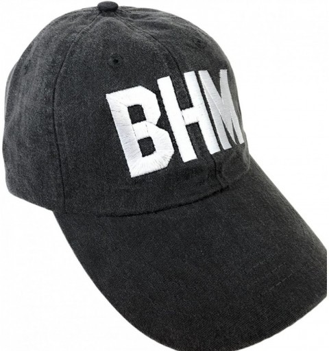 Baseball Caps Embroidered BHM Airport Code Hat Black - CJ187UEKD8X $39.78