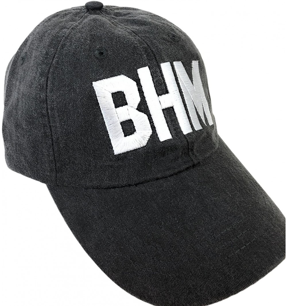 Baseball Caps Embroidered BHM Airport Code Hat Black - CJ187UEKD8X $16.53