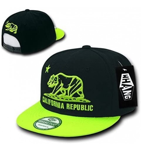 Baseball Caps California Snapbacks - Black / Neon Green - CM11B5MLMA5 $19.22