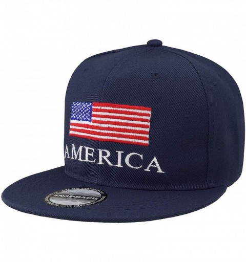 Baseball Caps USA American Flag Printed Baseball Cap Snapback Adjustable Size - America & Flag-navy - CT18HROXY7X $9.91