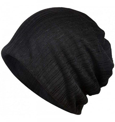 Skullies & Beanies Womens Slouchy Beanie Infinity Scarf Sleep Cap Hat for Hair Loss Cancer Chemo - 2pack Black-pink - CZ1940G...