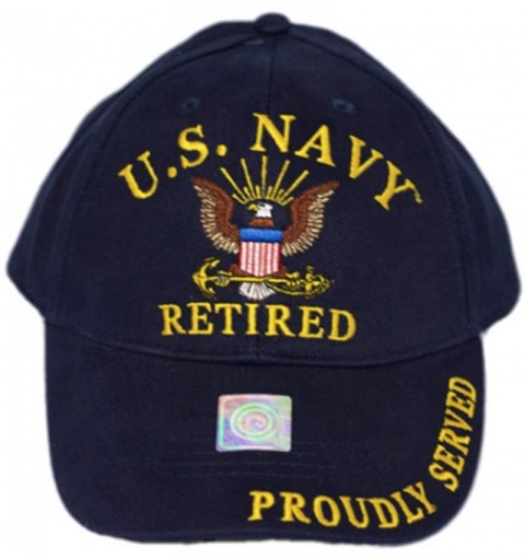 Baseball Caps U.S. Navy Retired Hat Blue - CY115VNTC7F $13.37