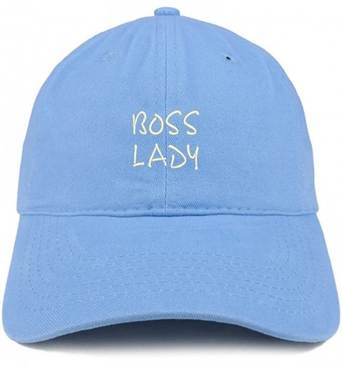 Baseball Caps Boss Lady Embroidered Soft Cotton Dad Hat - Carolina Blue - CC18EYEKK4E $17.54