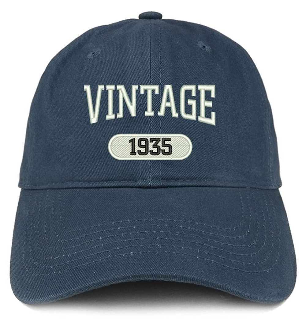 Baseball Caps Vintage 1935 Embroidered 85th Birthday Relaxed Fitting Cotton Cap - Navy - C6180ZL8OOS $14.45