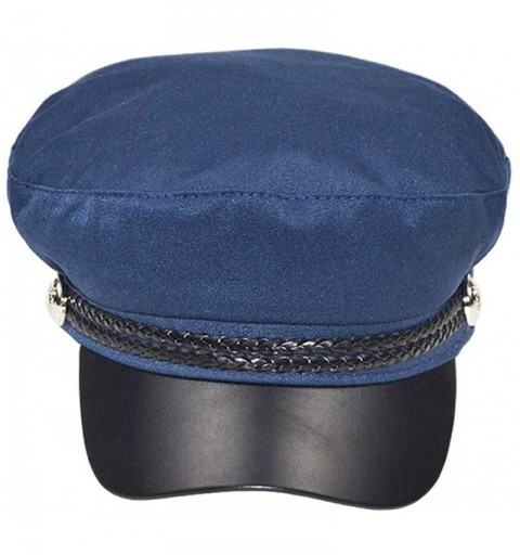 Berets Retro England Style Ladies Womens Girls Beret Baker Boy Peaked Cap Military Hat - Navy Blue - CV18LL5D8TL $10.75