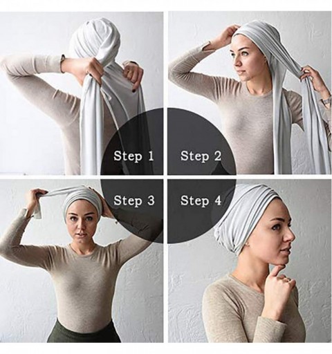 Cold Weather Headbands Head Wraps Turbans Stretch Jersey Knit Headwraps Wrap Scarf Turban Tie for Women - Black - CJ18GS05IOU...