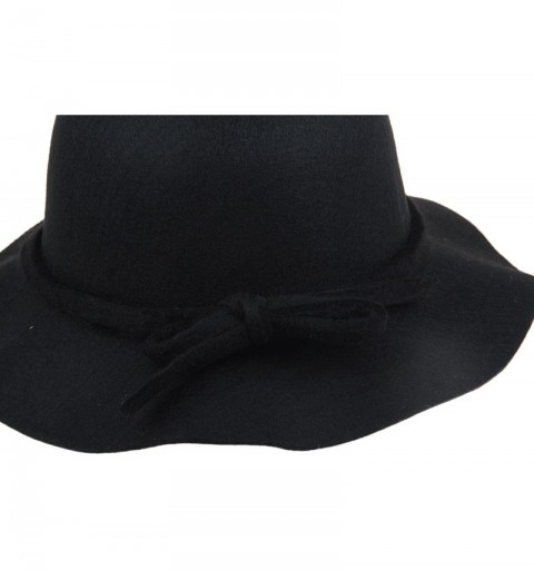 Bucket Hats Women's Wool Bucket Hat with Bow Cloche Flapper Tea Party Derby Church - Black - CP186YLKHDR $13.97