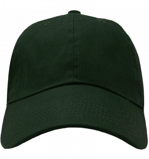 Baseball Caps 12-Pack Wholesale Classic Baseball Cap 100% Cotton Soft Adjustable Size - Dark Green - C518E6K4LT8 $61.41