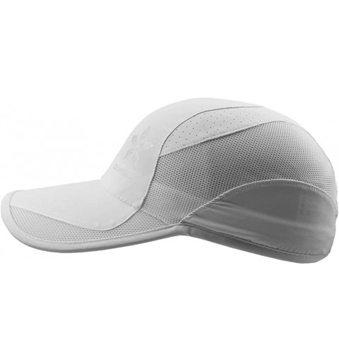 Baseball Caps Quick Dry Cap Running Hats Lightweight Breathable Soft Adjustable Outdoor Sports Hat for Men- Women - White - C...