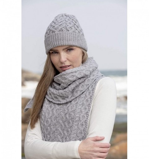 Skullies & Beanies Women's Cable Knit Heart Pattern Hat (100% Super Soft Merino Wool) - Soft Grey - C418Q269289 $24.85