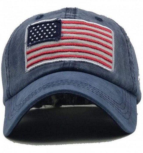 Baseball Caps USA American Flag Baseball Cap Embroidered Polo Style Military Army Washed Cotton Hat - Grey - C018RC7O4Q5 $10.57