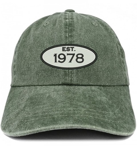 Baseball Caps Established 1978 Embroidered 42nd Birthday Gift Pigment Dyed Washed Cotton Cap - CX180N5DIIL $16.67