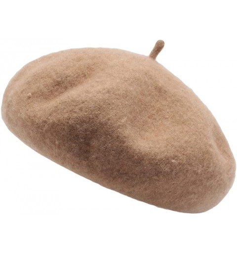 Berets Women's Classic Wool French Beret Solid Color - Camel - C6188YXARU9 $10.82