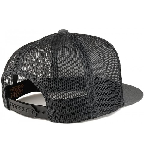 Baseball Caps Texas State Outline Embroidered 5 Panel Flat Bill Trucker Mesh Back Cap - Charcoal - CT185YICHS0 $18.49