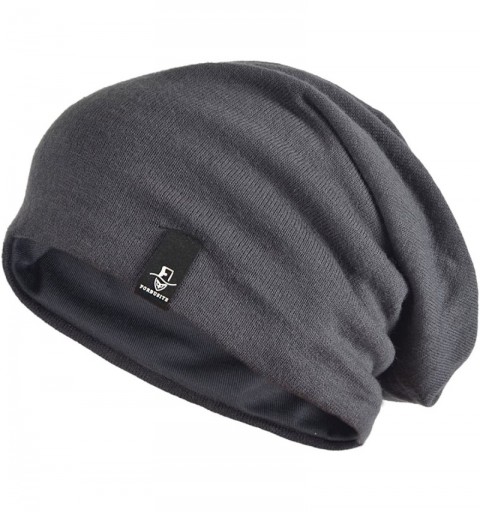 Skullies & Beanies Mens Slouchy Knit Beanie Summer Winter Skullcap Hats B306 - Solid-mid Gray - C511NP33XMX $14.93