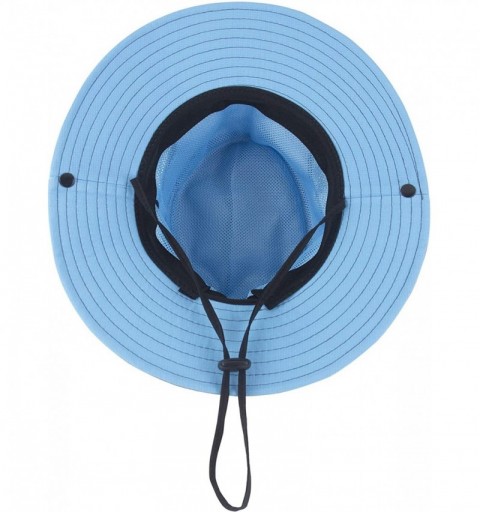 Sun Hats Women Outdoor Summer Sun Hat UV Protection Wide Brim Foldable Safari Fishing Cap - Sky Blue - C118NCLYG84 $14.74