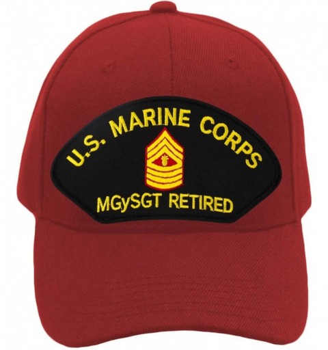 Baseball Caps US Marine Corps - Master Gunnery Sergeant Retired Hat/Ballcap Adjustable One Size Fits Most - Red - C318NK90XLX...