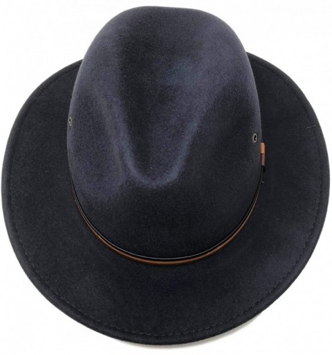 Fedoras One Fresh Hat Men's Crushable Safari Water Repellent Hat with Leather Band - Steel Grey - CG18QK6CAUQ $36.07