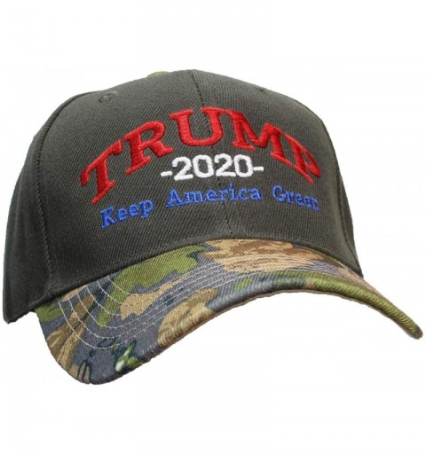 Baseball Caps Adult Embroidered Trump 2020 Keep America Great Campaign Cap - Olive W/Camo Bill W/Rwb Thread - C518I8UDZ80 $10.77