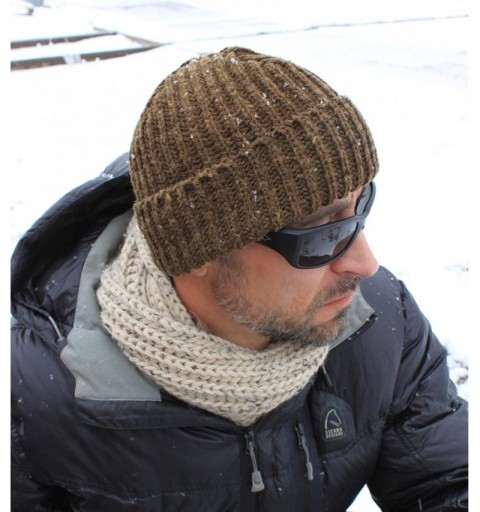 Skullies & Beanies Dohm Otto Merino Wool Winter Hat - Leather - CF11LCWXNID $40.45