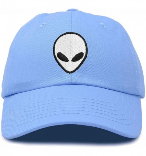 Baseball Caps Alien Head Baseball Cap Mens and Womens Hat - Light Blue - C018M65HMSH $13.41