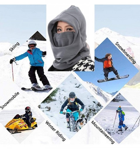 Balaclavas Women Winter Thick Windproof Riding Face Cover Hat Ski Balaclava Mask with Ponytail Hole - Dark Grey - CZ18KGI9UXH...