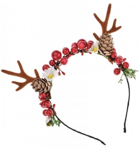 Headbands Christmas Reindeer Antlers Headband Hair Clips Hair Hoop Girl Beauty Headdress - Antlersc - CK18YONG8QX $9.40