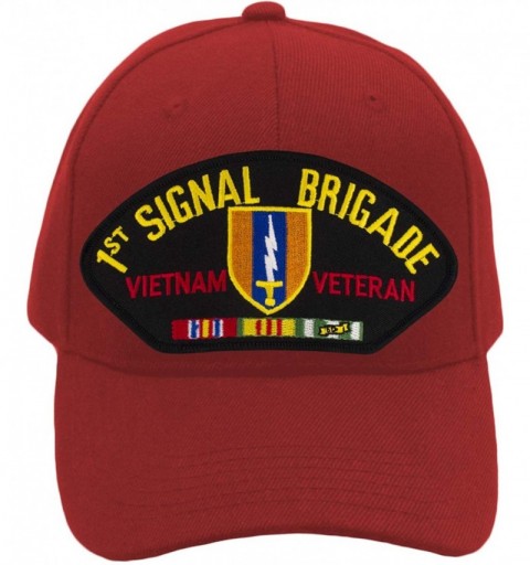 Baseball Caps 1st Signal Brigade - Vietnam War Veteran Hat/Ballcap Adjustable One Size Fits Most - Red - CW18OXZO8XZ $29.27