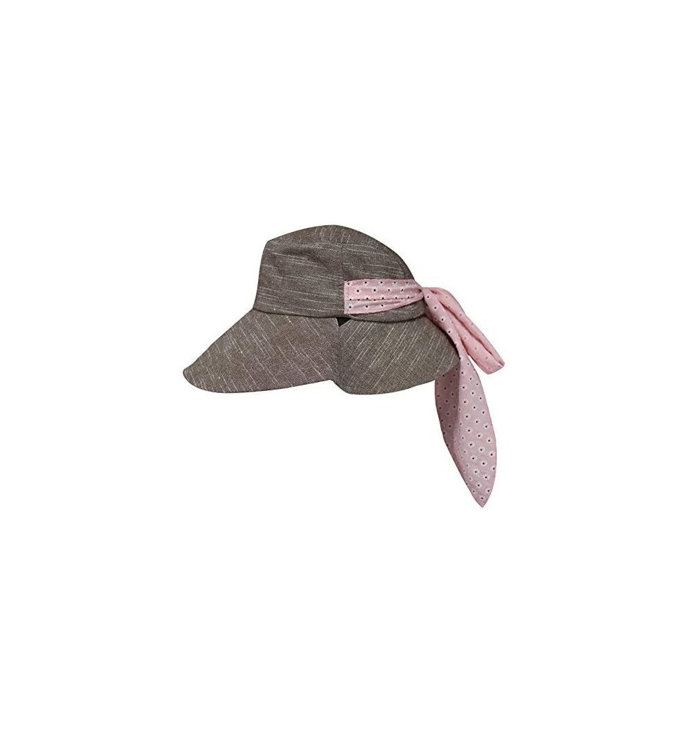 Sun Hats Women Summer Beach Cotton Flax Sun UV Protection Big Brim Folding Hat Visor Cap - Coffee - CN12EA85BRZ $8.22