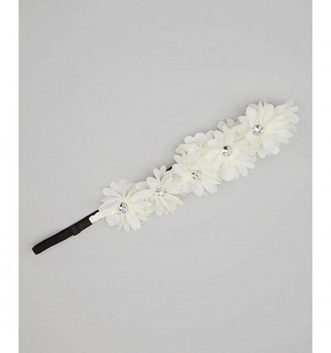 Headbands Floral Flower Crown Stretch Headband - White Ivory - C611QS2EURF $10.67
