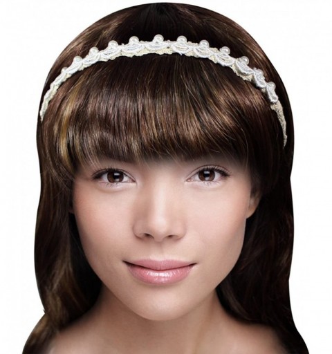Headbands Lace and Faux Pearl Design Handmade Headband - Various Design - Pearl Lace Drop - CU11DNCON07 $13.52