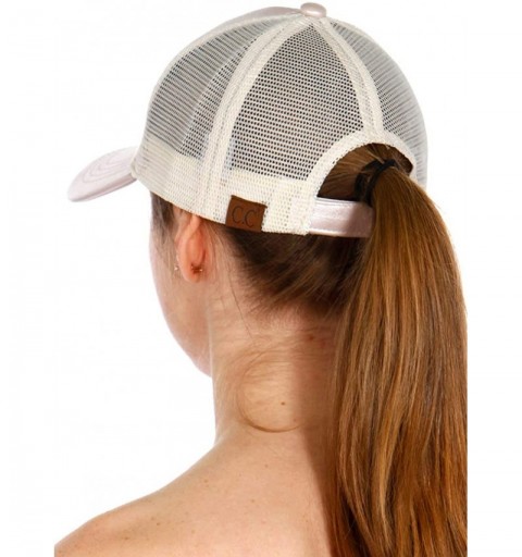Baseball Caps Baseball Cap for Women- Ponytail Adjustable- Mesh Hat- Pearl - CP18GOADXQO $11.67