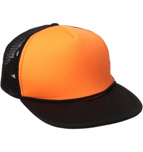 Baseball Caps Flat Bill Neon Trucker Cap - Black/Neon Orange - C211CGAE25H $11.15